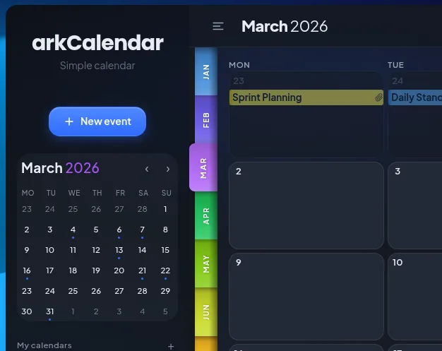 arkCalendar — CalDAV sync on every device