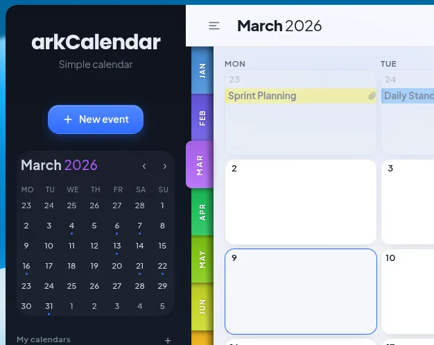 arkCalendar — CalDAV sync on every device