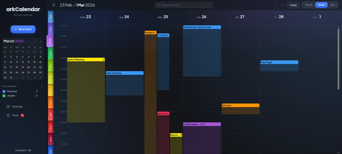 arkCalendar — overview