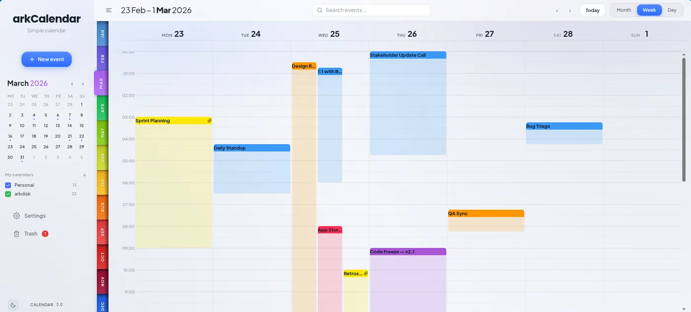 arkCalendar — overview