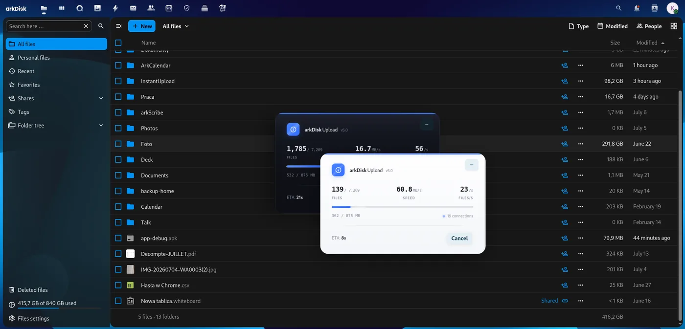 Upload Engine — masovna prijenosa